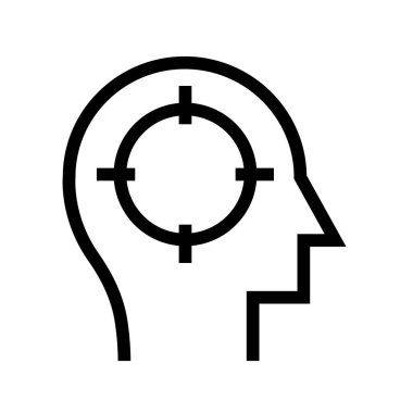 Beyin ikonu. Tasarım biçimi beyaz arkaplanda izole edildi