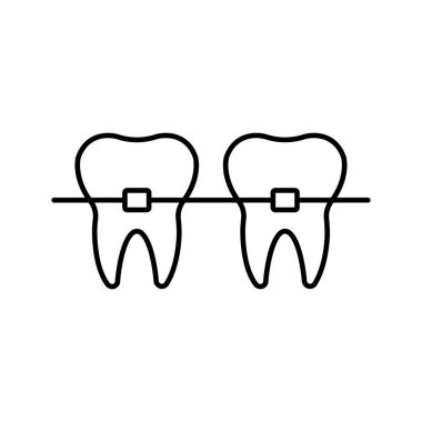diş teli simgesi. Tasarım biçimi beyaz arkaplanda izole edildi