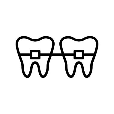 diş teli simgesi. Tasarım biçimi beyaz arkaplanda izole edildi