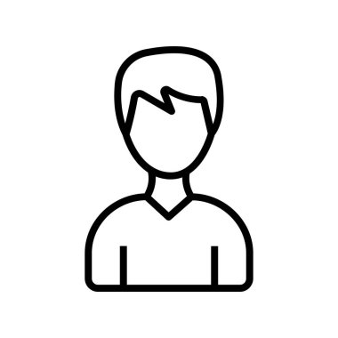 Erkek ikonu. Tasarım biçimi beyaz arkaplanda izole edildi