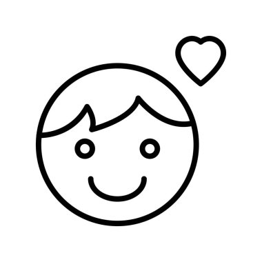 Erkek ikonu. Tasarım biçimi beyaz arkaplanda izole edildi