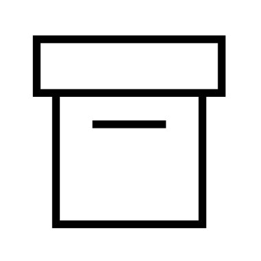 kutu simgesi. Tasarım biçimi beyaz arkaplanda izole edildi