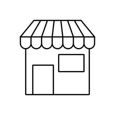 butik simgesi. Tasarım biçimi beyaz arkaplanda izole edildi
