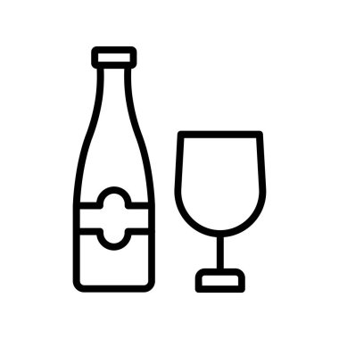 Şişe simgesi. Tasarım biçimi beyaz arkaplanda izole edildi