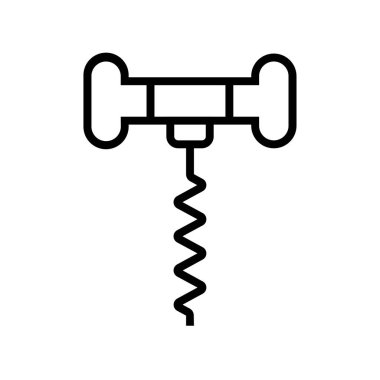 Şişe açacağı simgesi. Tasarım biçimi beyaz arkaplanda izole edildi