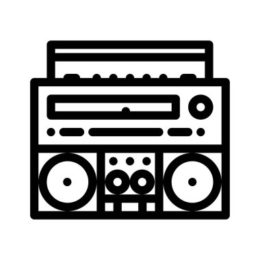 Müzik kutusu simgesi. Tasarım biçimi beyaz arkaplanda izole edildi