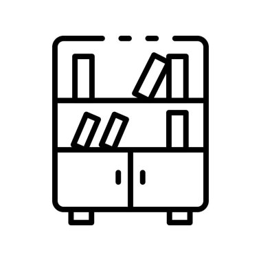 kitaplık simgesi. Tasarım biçimi beyaz arkaplanda izole edildi