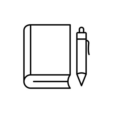 Kitap ikonu. Tasarım biçimi beyaz arkaplanda izole edildi