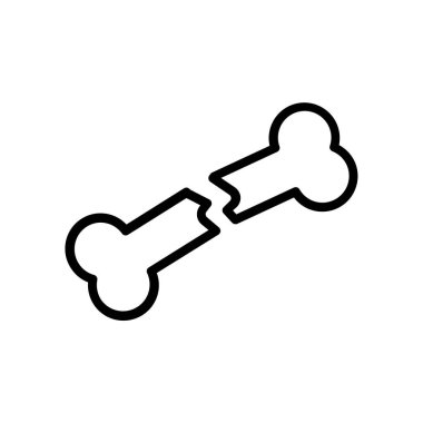 Kemik ikonu. Tasarım biçimi beyaz arkaplanda izole edildi