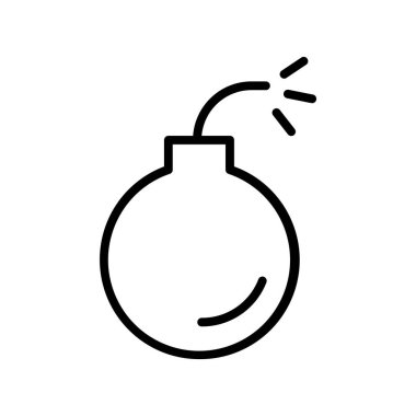 Bomba ikonu. Tasarım biçimi beyaz arkaplanda izole edildi