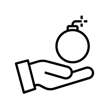 Bomba ikonu. Tasarım biçimi beyaz arkaplanda izole edildi