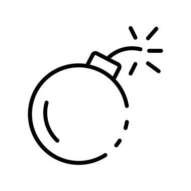 Bomba ikonu. Tasarım biçimi beyaz arkaplanda izole edildi