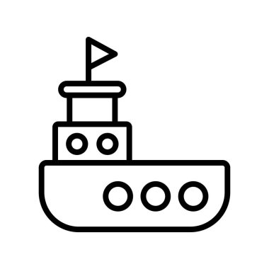 Tekne oyuncağı ikonu. Tasarım biçimi beyaz arkaplanda izole edildi