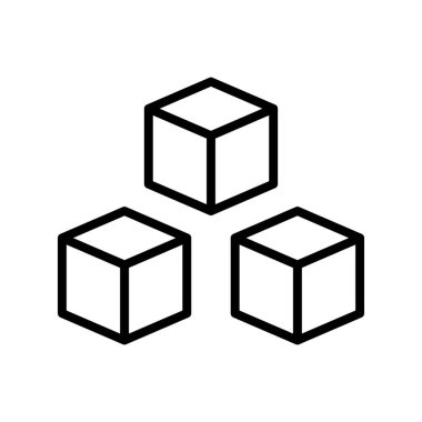 Blockchain simgesi. Tasarım biçimi beyaz arkaplanda izole edildi