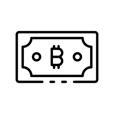 Bitcoin simgesi. Tasarım biçimi beyaz arkaplanda izole edildi