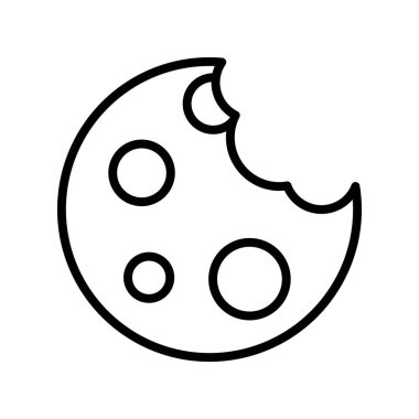 Bisküvi ikonu. Tasarım biçimi beyaz arkaplanda izole edildi