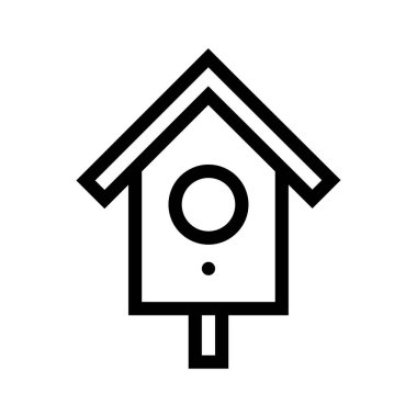 Kuş evi ikonu. Tasarım biçimi beyaz arkaplanda izole edildi