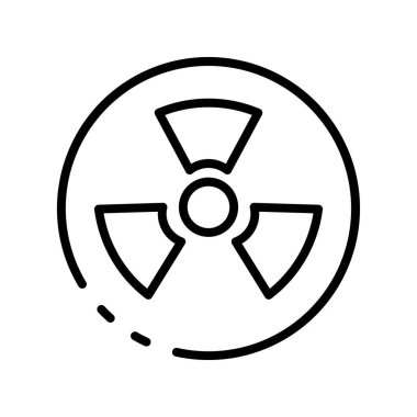 Biyolojik tehlike işareti simgesi. Tasarım biçimi beyaz arkaplanda izole edildi