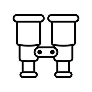 dürbün simgesi. Tasarım biçimi beyaz arkaplanda izole edildi