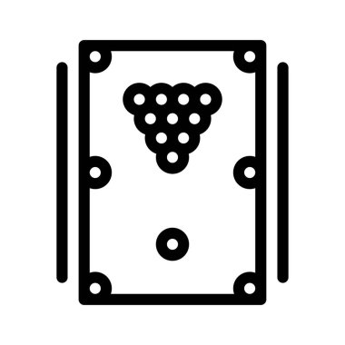 Bilardo ikonu. Tasarım biçimi beyaz arkaplanda izole edildi