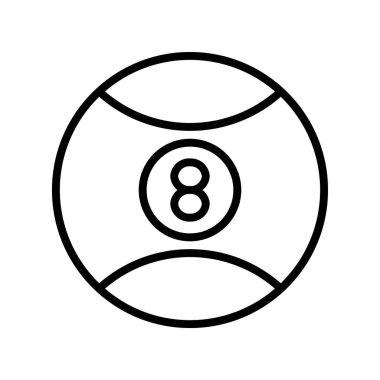 Bilardo ikonu. Tasarım biçimi beyaz arkaplanda izole edildi