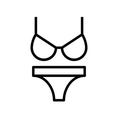 Bikini ikonu. Tasarım biçimi beyaz arkaplanda izole edildi