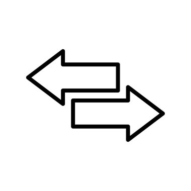 Çift yönlü simge. Tasarım biçimi beyaz arkaplanda izole edildi