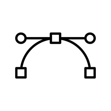 Bezier ikonu. Tasarım biçimi beyaz arkaplanda izole edildi