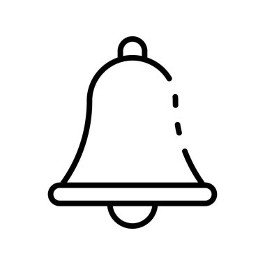 Çan ikonu. Tasarım biçimi beyaz arkaplanda izole edildi