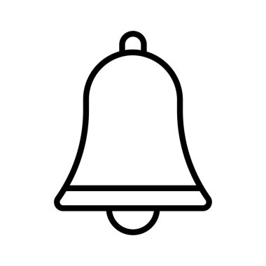 Çan ikonu. Tasarım biçimi beyaz arkaplanda izole edildi