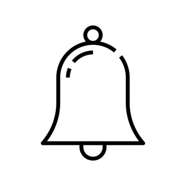 Çan ikonu. Tasarım biçimi beyaz arkaplanda izole edildi