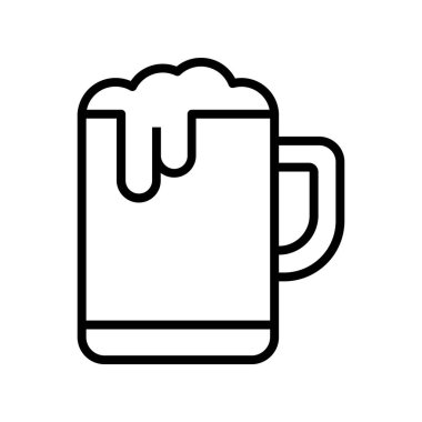 Bira ikonu. Tasarım biçimi beyaz arkaplanda izole edildi