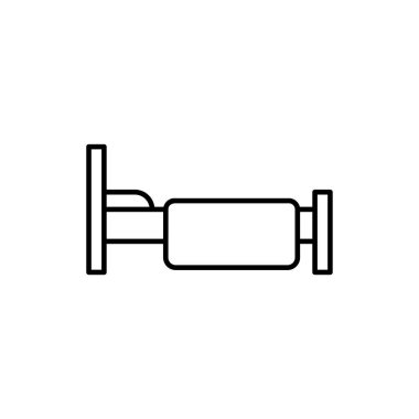 Yatak ikonu. Tasarım biçimi beyaz arkaplanda izole edildi