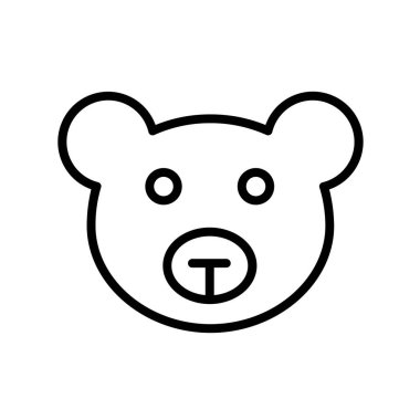 Ayı simgesi. Tasarım biçimi beyaz arkaplanda izole edildi