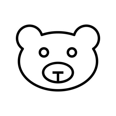 Ayı simgesi. Tasarım biçimi beyaz arkaplanda izole edildi