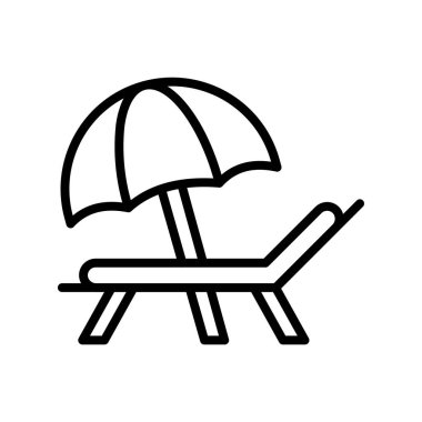 Plaj ikonu. Tasarım biçimi beyaz arkaplanda izole edildi