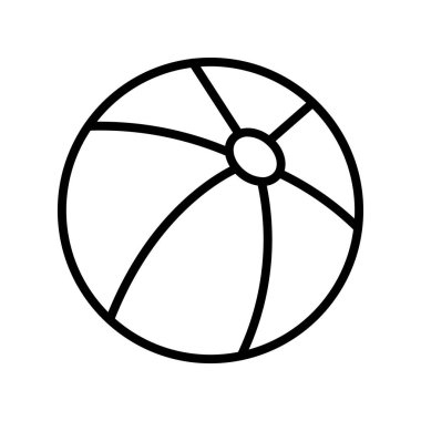 Plaj topu ikonu. Tasarım biçimi beyaz arkaplanda izole edildi