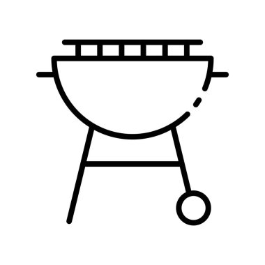 Barbekü ızgara ikonu. Tasarım biçimi beyaz arkaplanda izole edildi