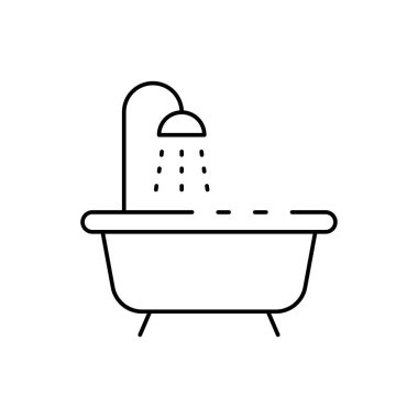 Banyo ikonu. Tasarım biçimi beyaz arkaplanda izole edildi