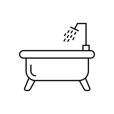 Banyo ikonu. Tasarım biçimi beyaz arkaplanda izole edildi