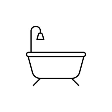 Küvet ikonu. Tasarım biçimi beyaz arkaplanda izole edildi