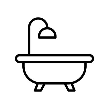 Banyo ikonu. Tasarım biçimi beyaz arkaplanda izole edildi