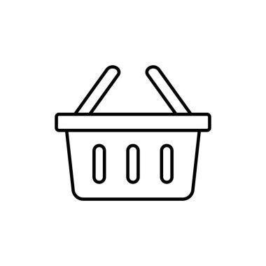 Sepet ikonu. Tasarım biçimi beyaz arkaplanda izole edildi