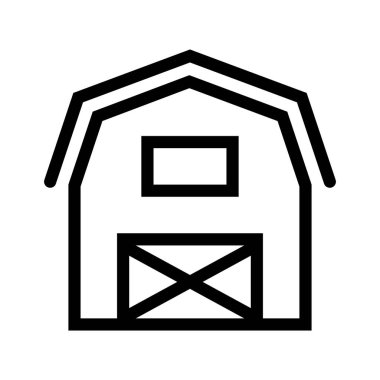 Ahır simgesi. Tasarım biçimi beyaz arkaplanda izole edildi