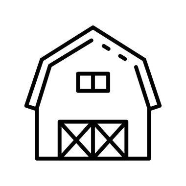 Ahır simgesi. Tasarım biçimi beyaz arkaplanda izole edildi