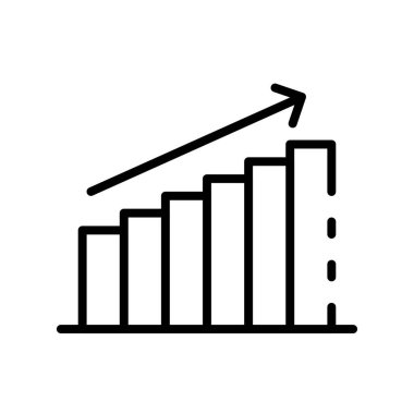 çubuk grafik simgesi. Tasarım biçimi beyaz arkaplanda izole edildi