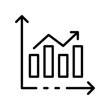 çubuk grafik simgesi. Tasarım biçimi beyaz arkaplanda izole edildi