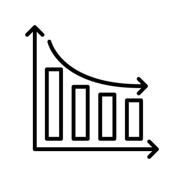 çubuk grafik simgesi. Tasarım biçimi beyaz arkaplanda izole edildi