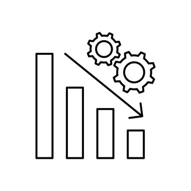 çubuk grafik simgesi. Tasarım biçimi beyaz arkaplanda izole edildi