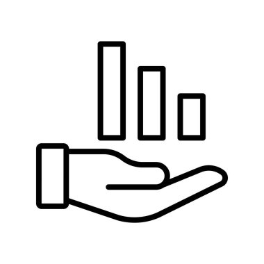 çubuk grafik simgesi. Tasarım biçimi beyaz arkaplanda izole edildi